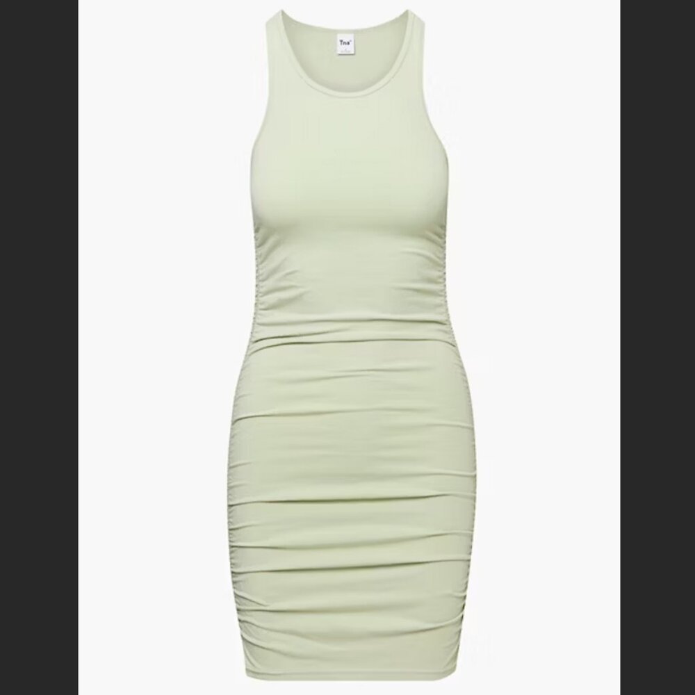 NWOT Aritzia Tna CHILL MALIBU DRESS Sage Green Sz M - Picture 2 of 5